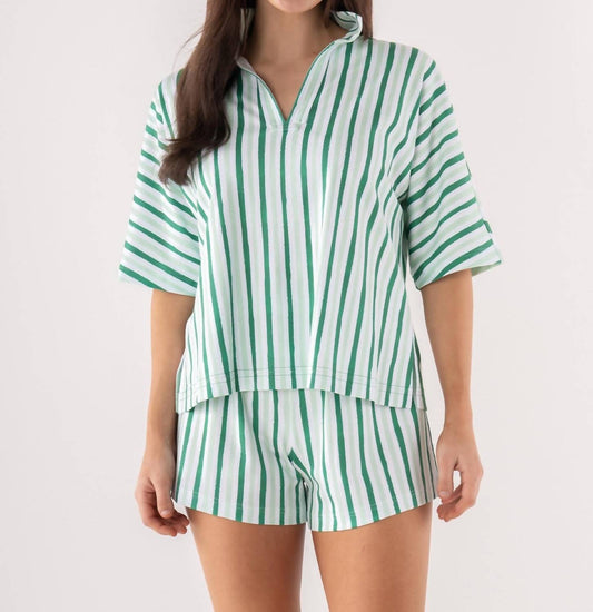 Emily Mccarthy - Stripe Pajama Short Set