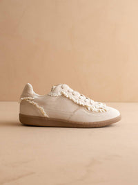 OASIS SOCIETY Women's April Lace Trimmed Retro Sneaker in creme - women's sneaker