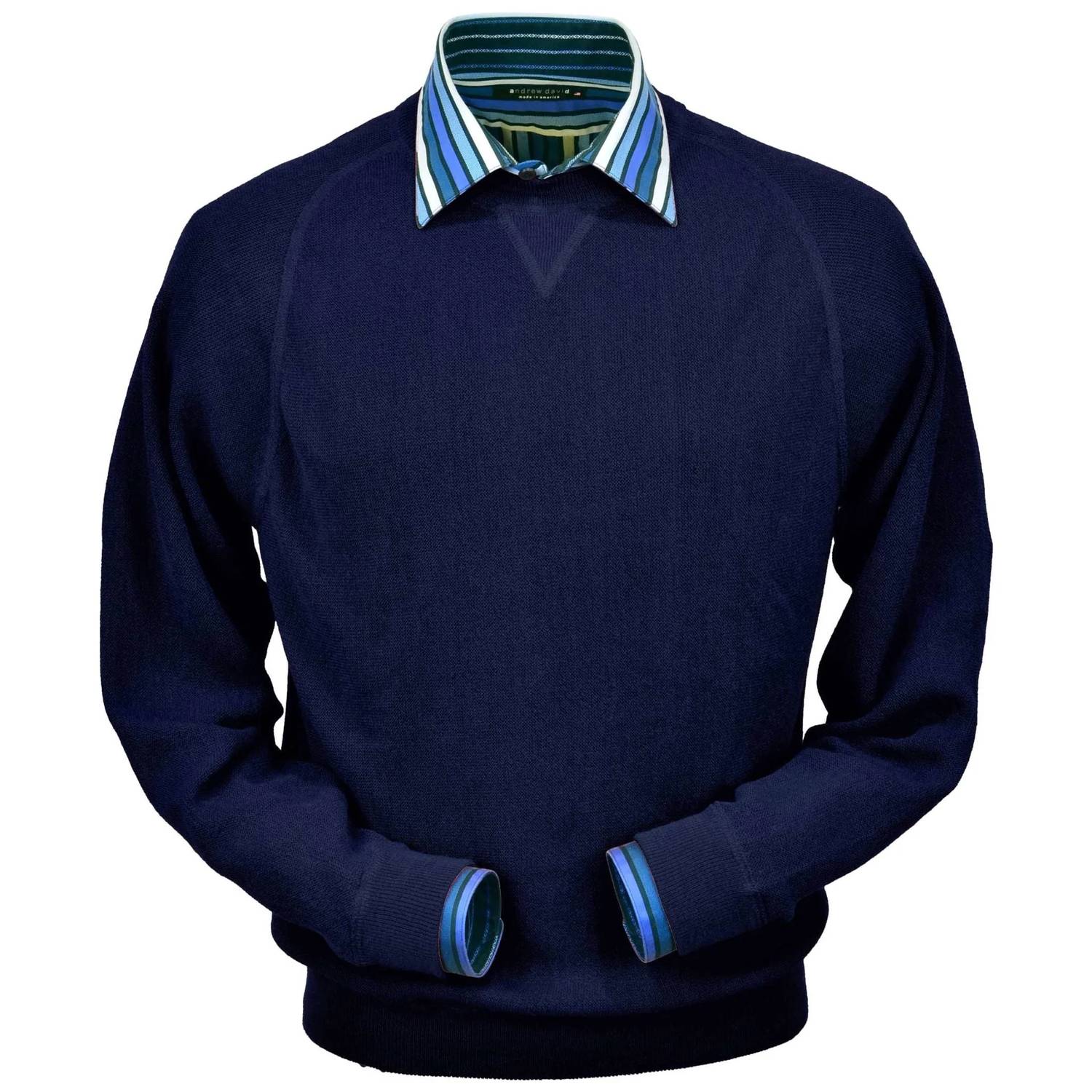 Peru Unlimited Corp. - Men's Baby Alpaca 'links Stitch' Sweatshirt-style Crew Neck Sweater