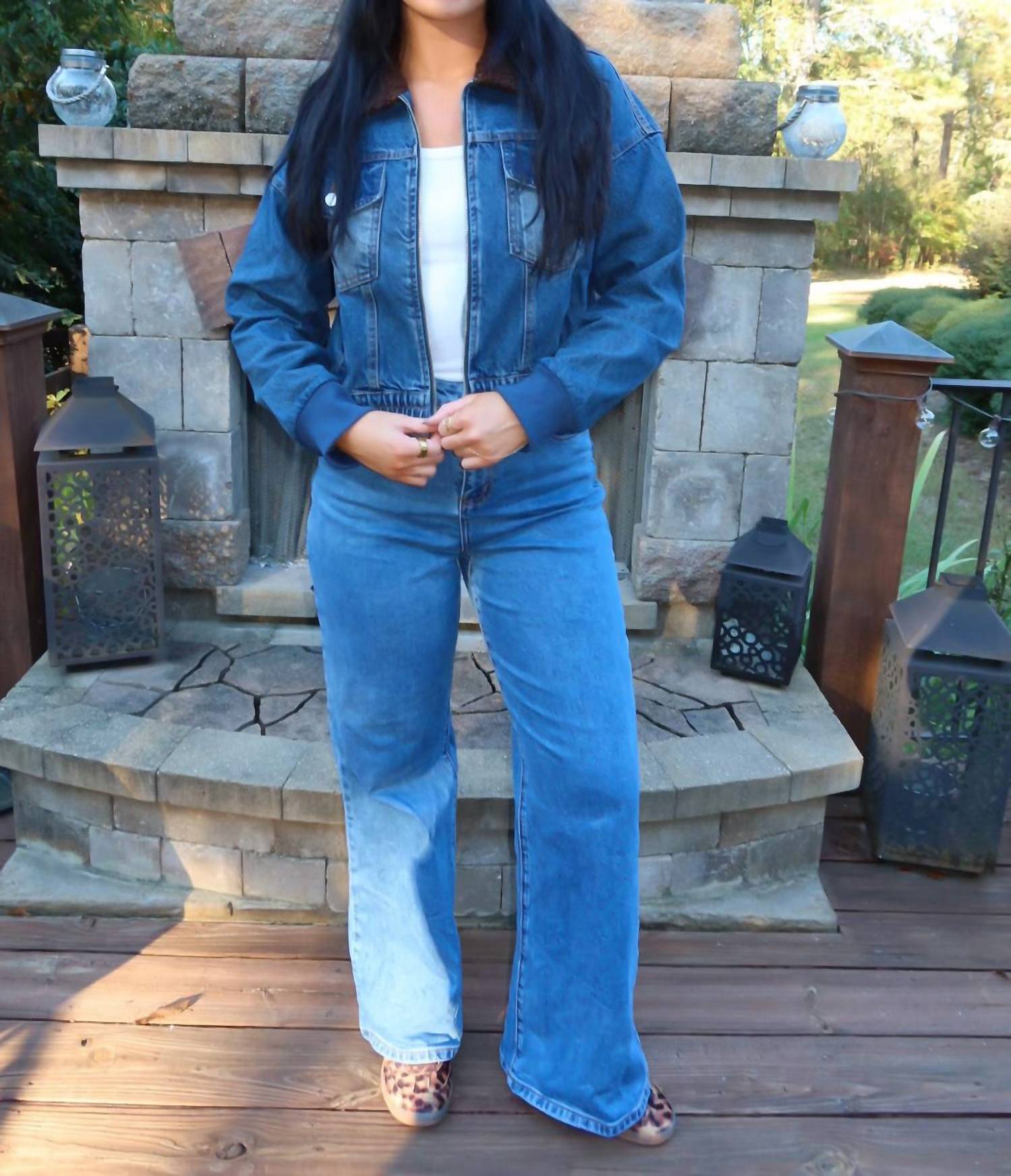 Et Clet - Sherpa Collared Denim Jacket