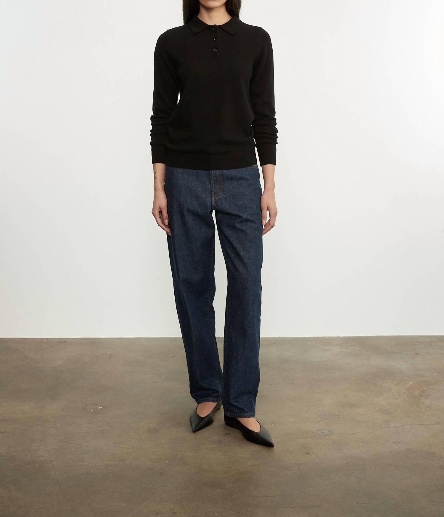 Enza Costa - KNIT CASHMERE POLO SWEATER
