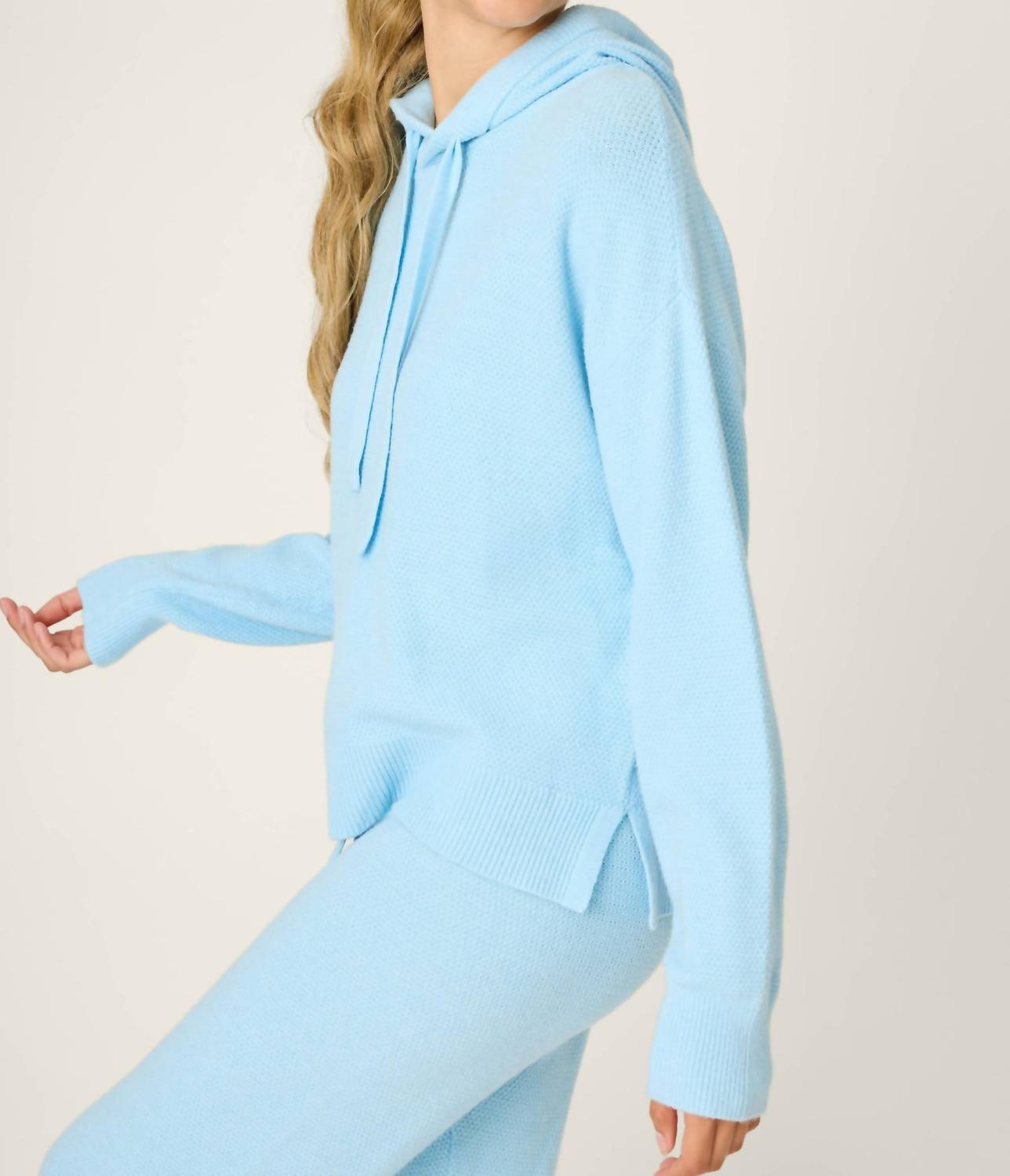 PJ Salvage Sweater Weather Hoodie in light sky - women's top - alternate view