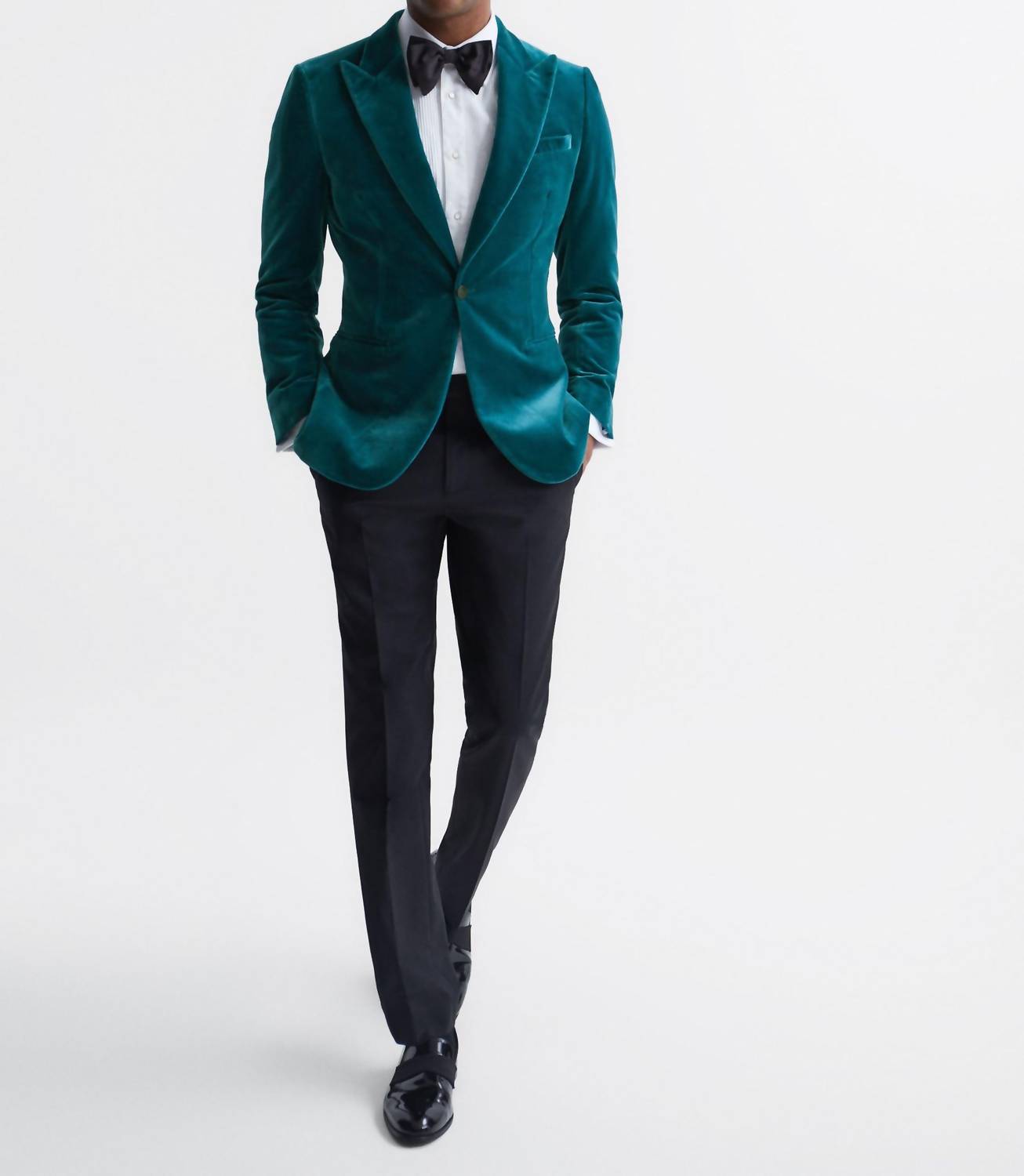 Reiss - Slim Fit Single Breasted Velvet Blazer
