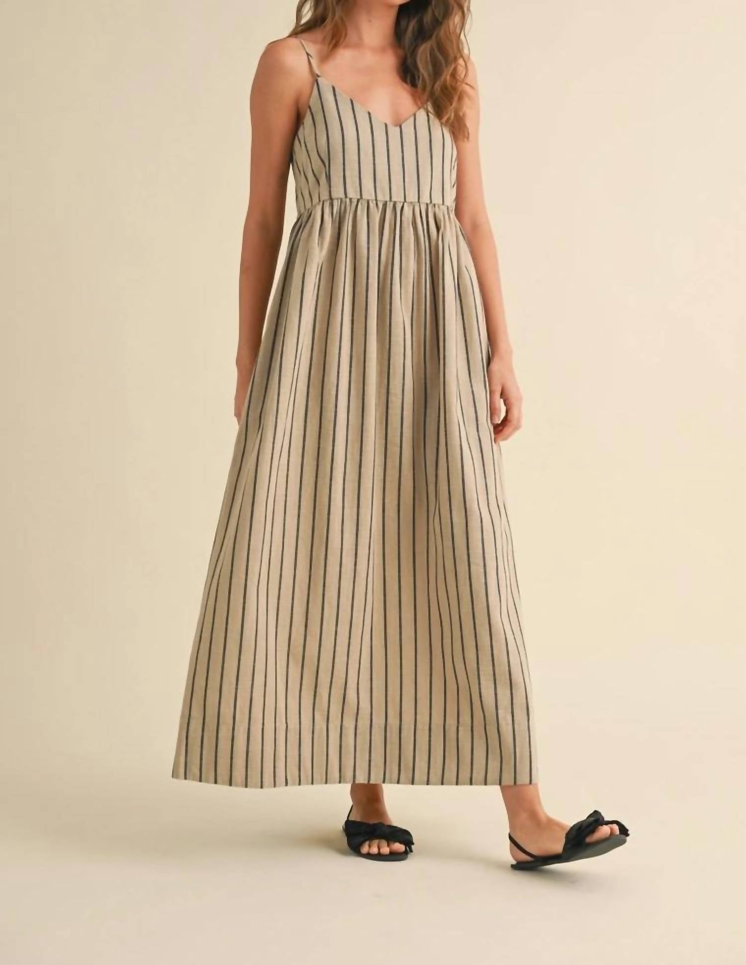 Miou Muse - Exquisite Stripe Maxi Dress