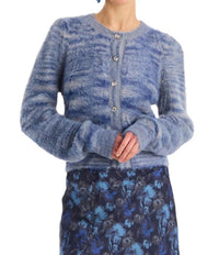 ALLISON NEW YORK Sloan Cardigan in blue space dye - women's cardigan - detail view