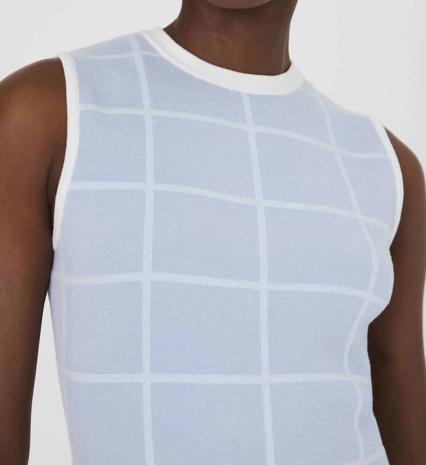 French Connection - Check Sleeveless Crew Mini Dress
