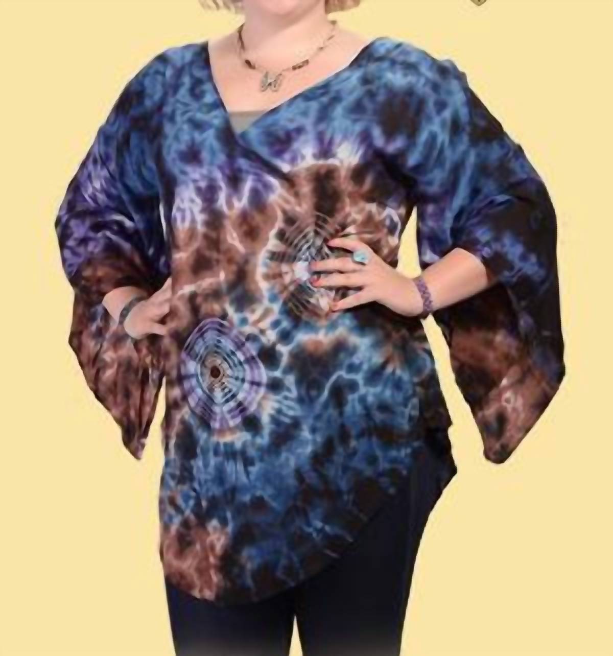 Gypsy Rose - Electric Forest Tye Dye Rayon Angelic Blouse