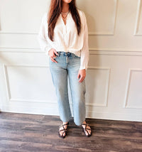 Skies Are Blue - Effortless Chic Twist Blouse