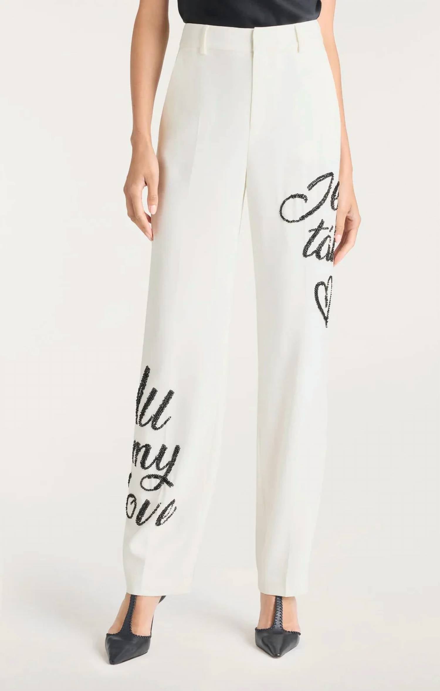 Cinq A Sept - Crushed Sequin Loveletter Collins Pants