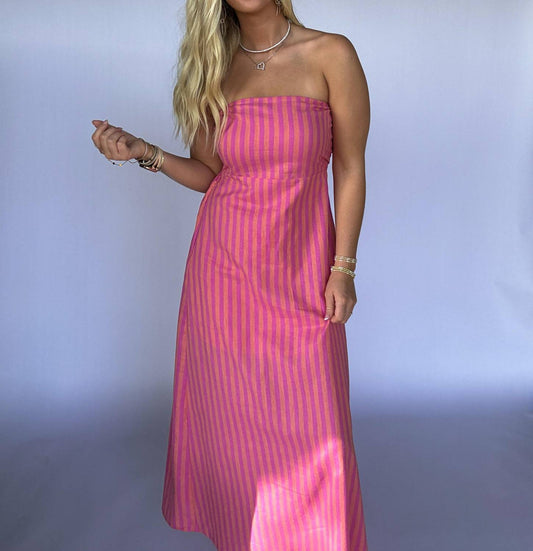 Olivaceous - Women's Shelly Stripe Maxi Dress