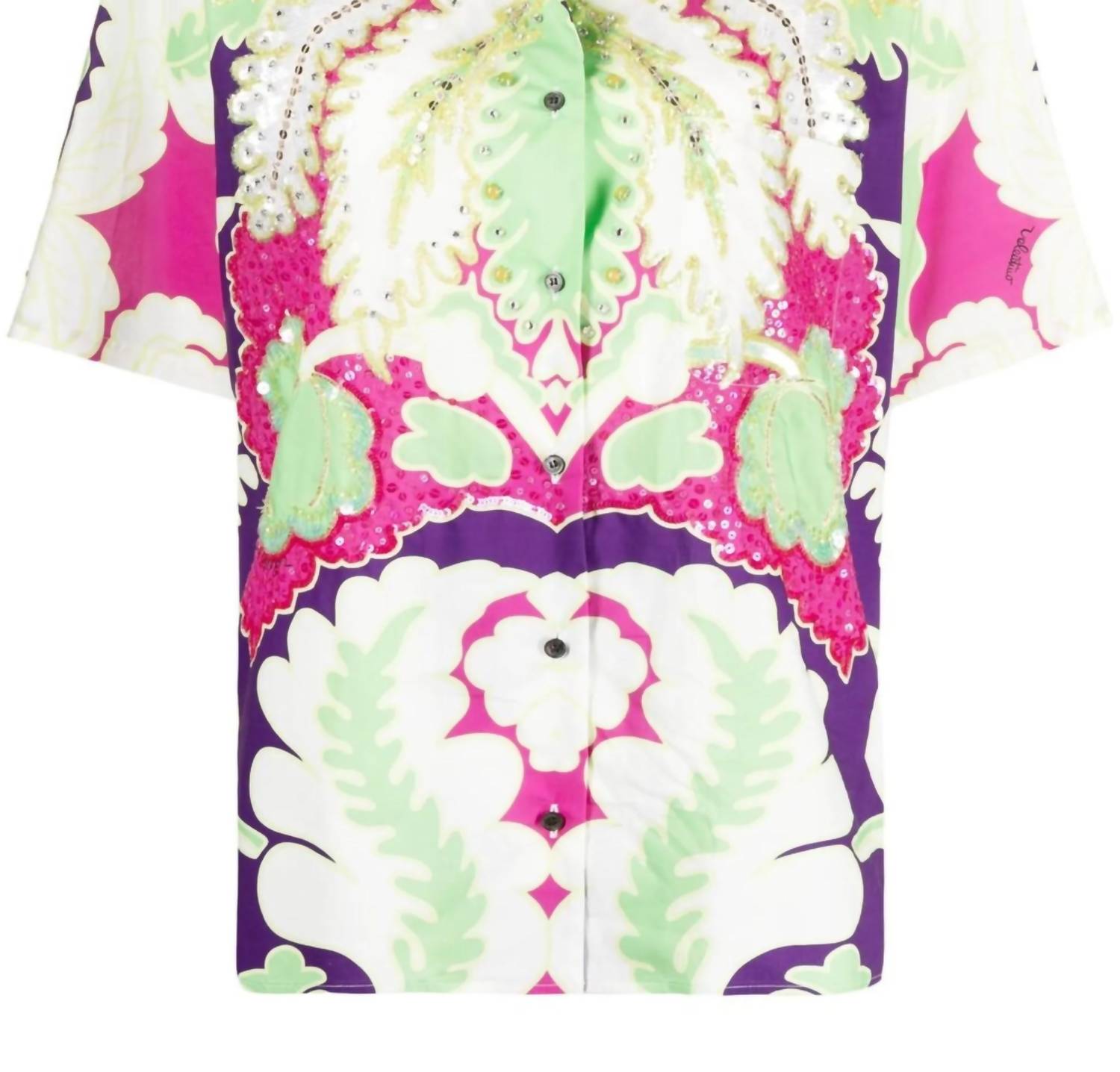 Valentino - Embellished Floral Print Shirt