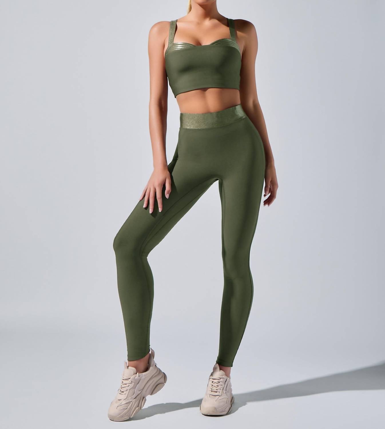 HEROINE SPORT Lina Sports Bra in army - women's intimate - alternate view