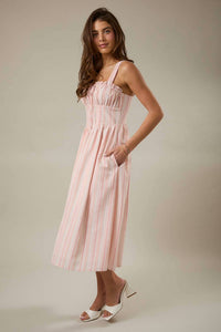Sunday Edition - Square Neck Sleeveless Fit And Flare Dress