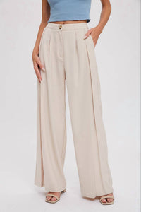Bluivy - Pintuck Wide Leg Pants