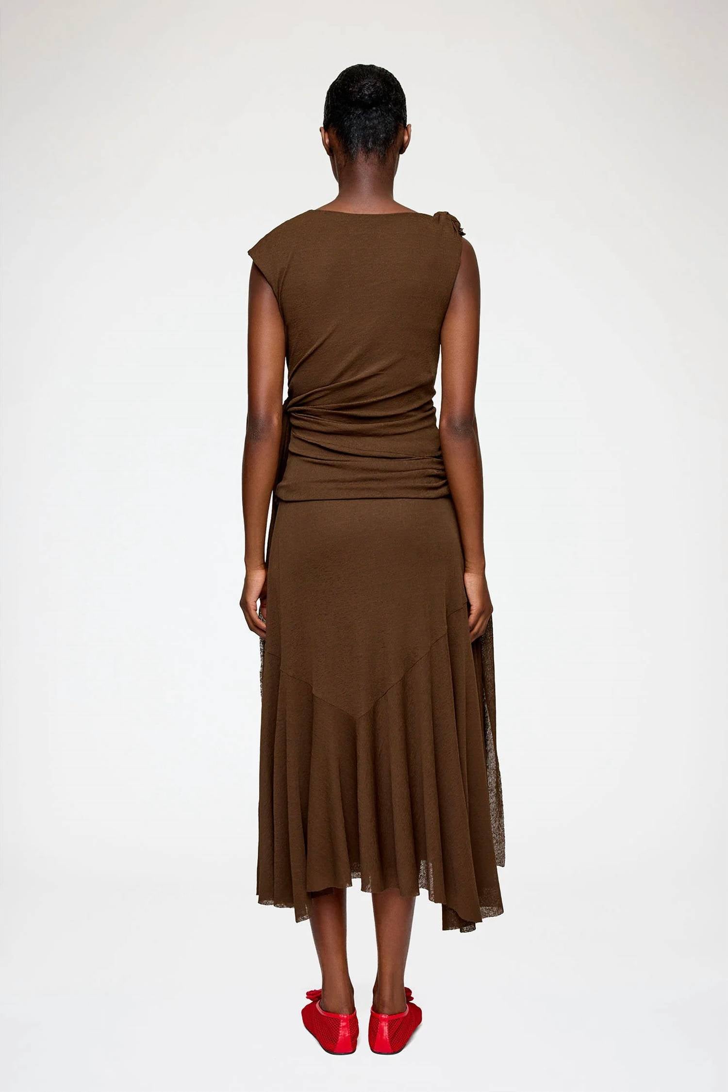 Ganni - Long Marl Mesh Dress