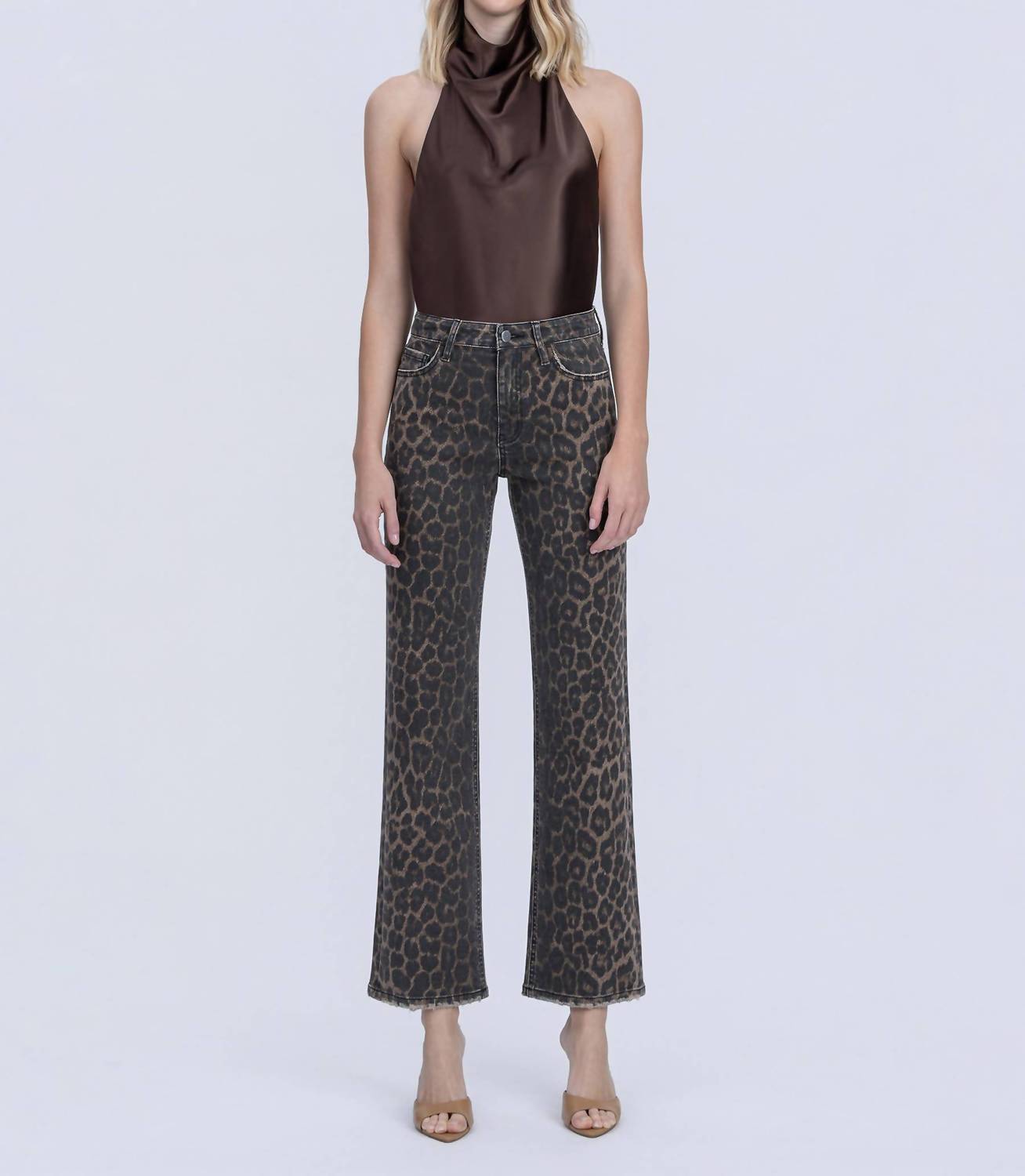 FLYING MONKEY Shayla High Rise Jeans in leopard - women's jeans