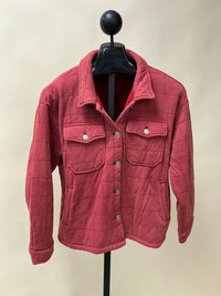 Davi & Dani - Quilted Button Down Shacket - Plus