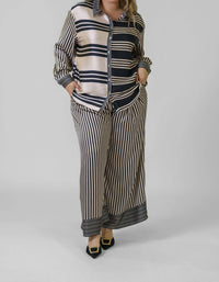 Never Fully Dressed - Mono Stripe Roz Shirt - Plus
