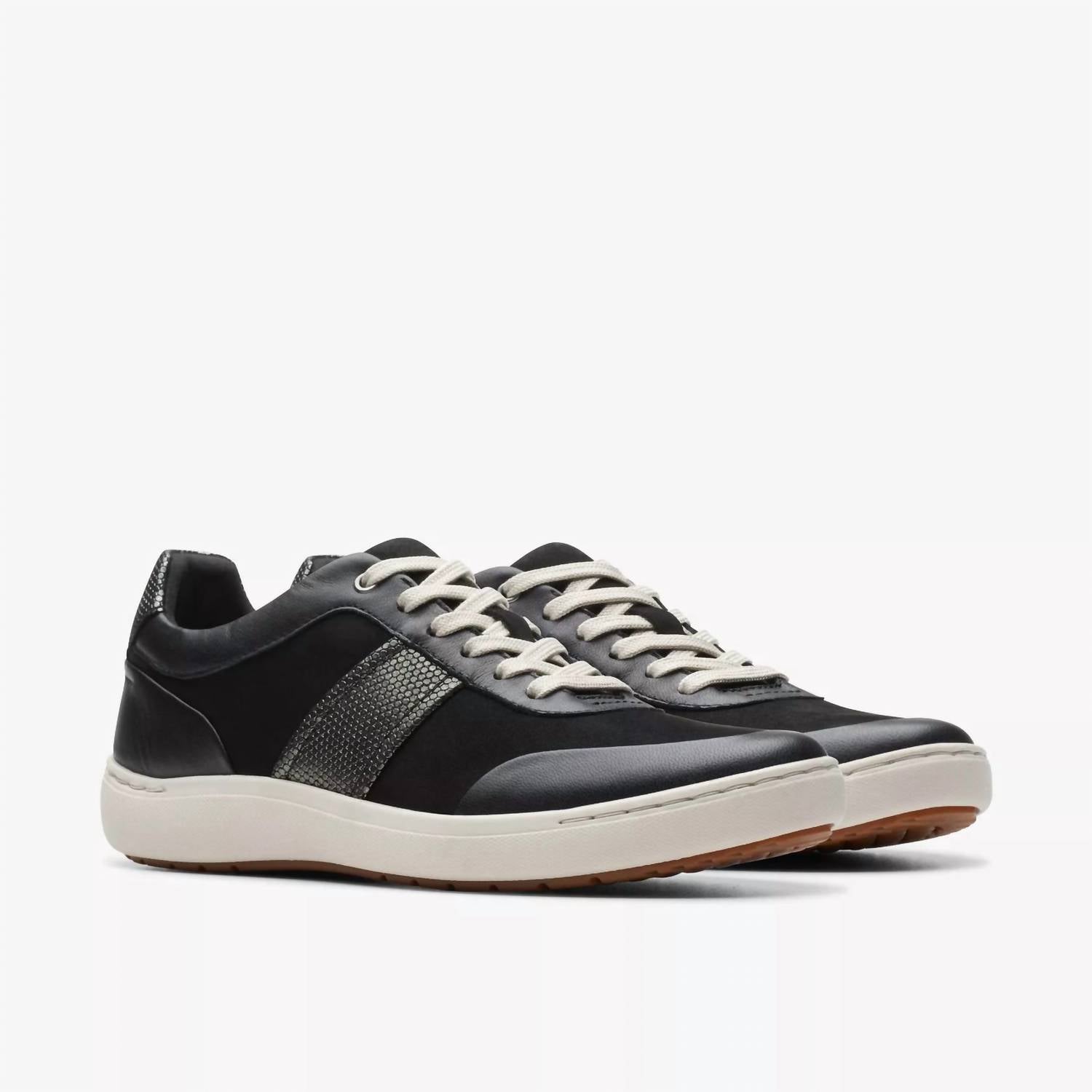 Clarks Women's Nalle Fern Sneakers in black combi - women's sneaker - detail view