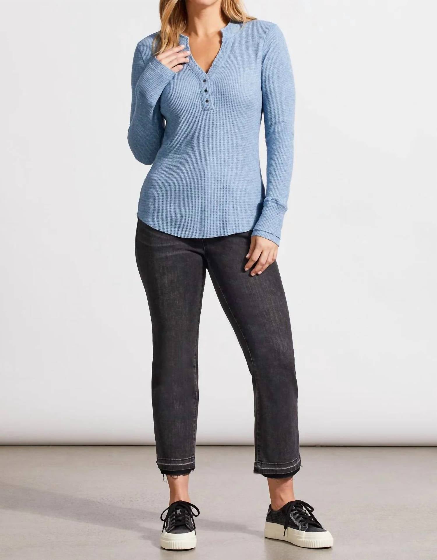 Tribal - Soft Washed Thermal Henley Top