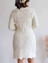 Lalavon - Crochet Bell Sleeves Dress
