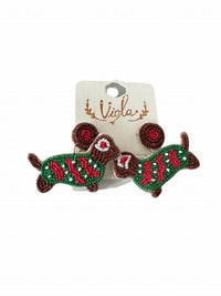 Viola - Women's Holiday Beaded Dog Earring