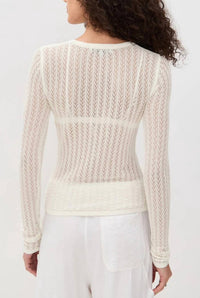 White + Warren - Paperfine lace Stitch top