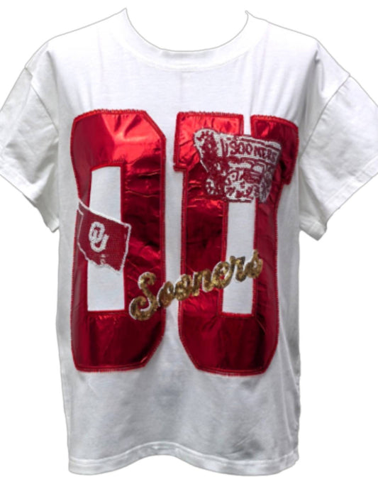 Queen Of Sparkles - Ou Metallic Tee Top