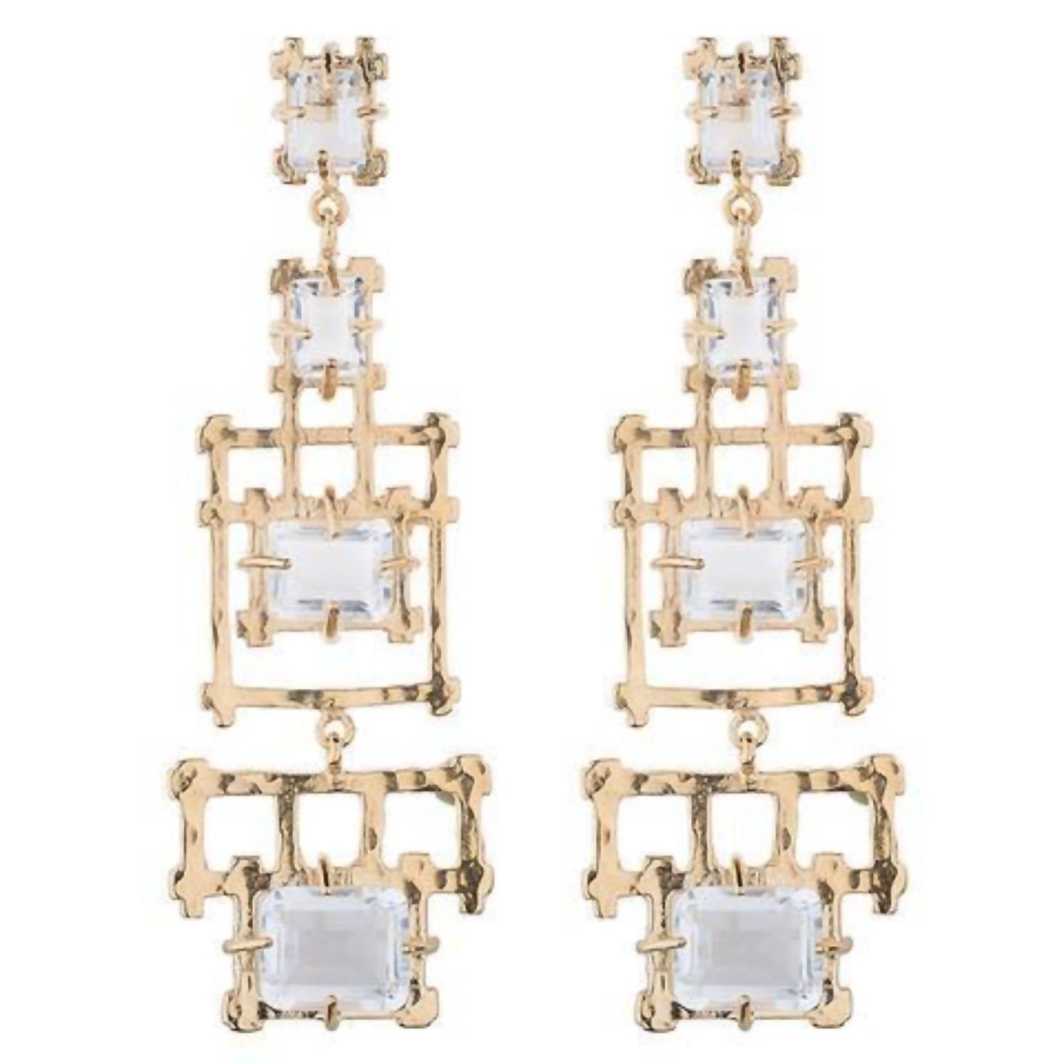 Hazel Smyth - Bamboo Chandelier With Rock Crystal Earring