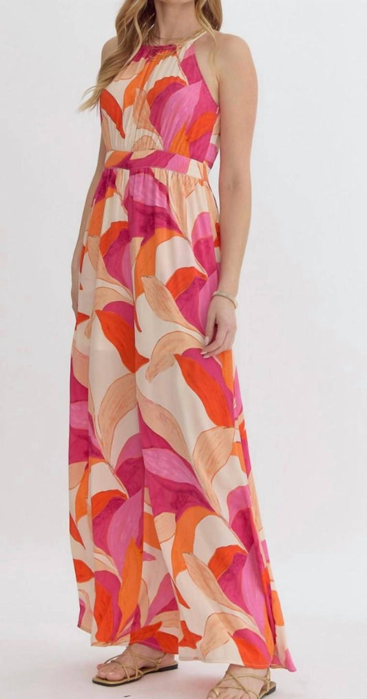 Entro - Printed Halter Jumpsuit