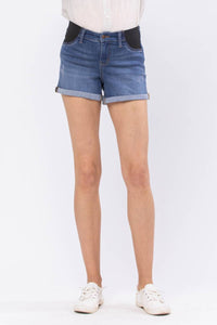 Judy Blue - Mid-rise Cuffed Comfort Waist Maternity Shorts