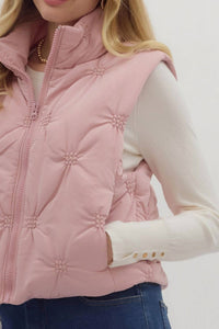 entro High Neck Puffer Vest in dusty rose - women's jacket - view 4