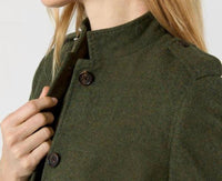 Ann Mashburn Marguerite Jacket in heather olive loden wool - women's jacket - detail view