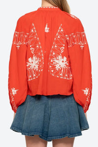 Sea - Serafina Embroidery Long Sleeve Blouse