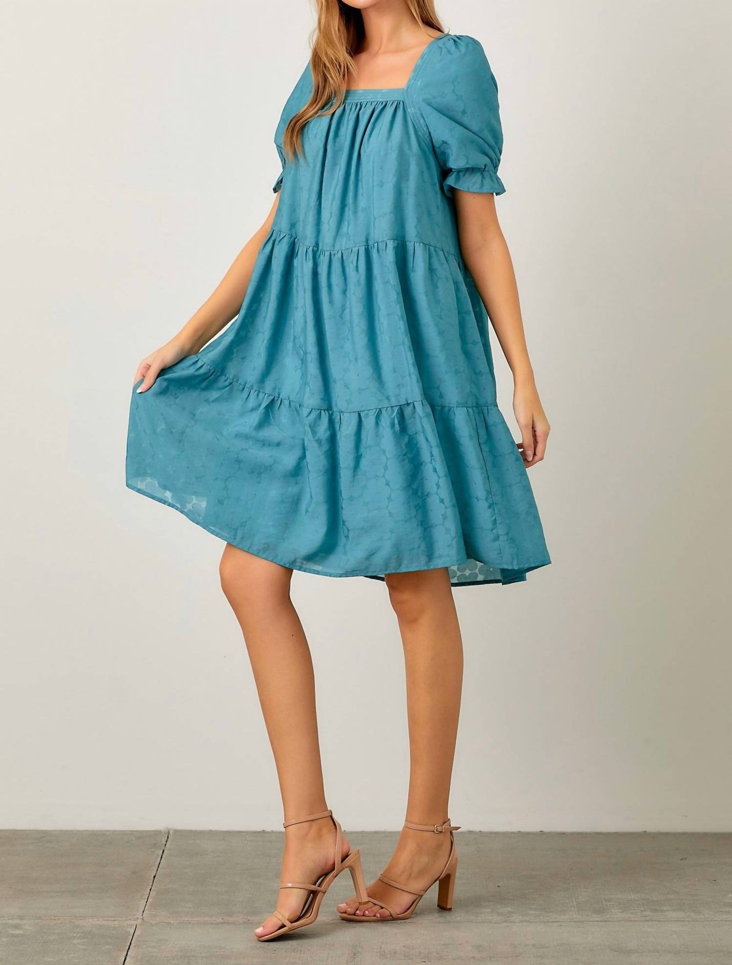 Baevely By Wellmade - Keaton Floral Burnout Tiered Dress
