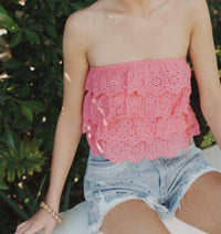 Blue B - Strawberry Ruffle Crop Top