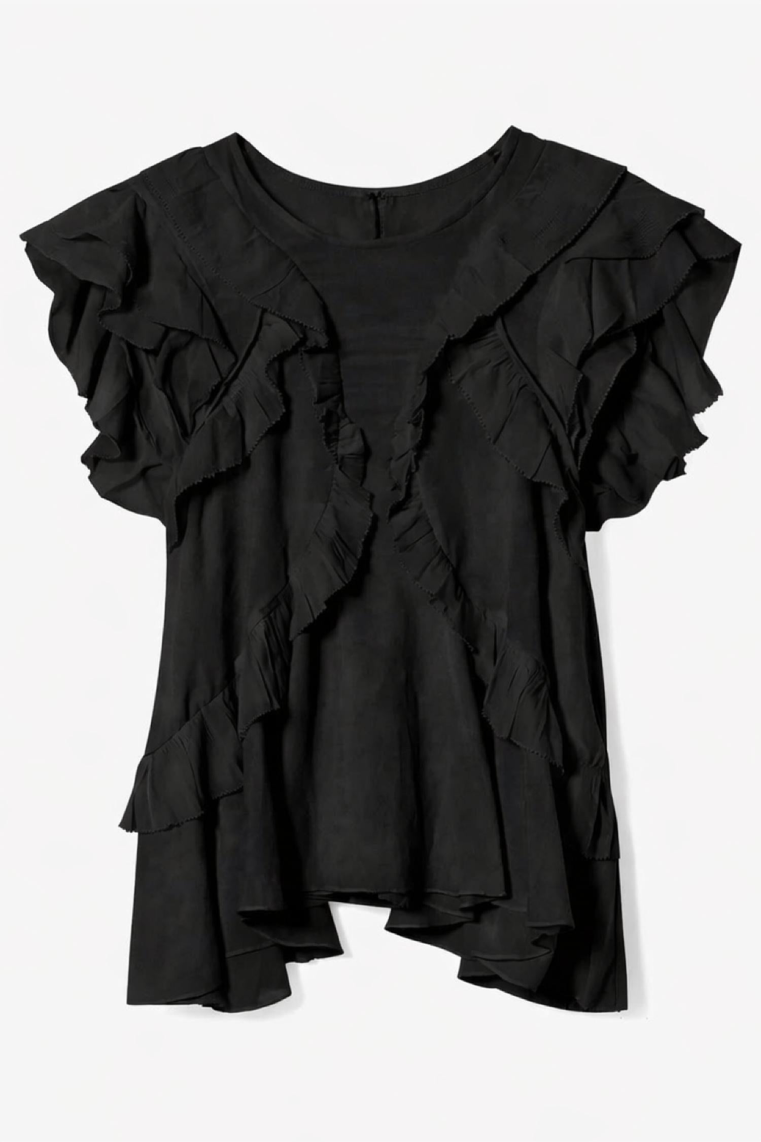 ISABEL MARANT Nalou Top in black 1 - women's shirt - alternate view