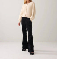 Summum - Flared Velvet Finish Trousers