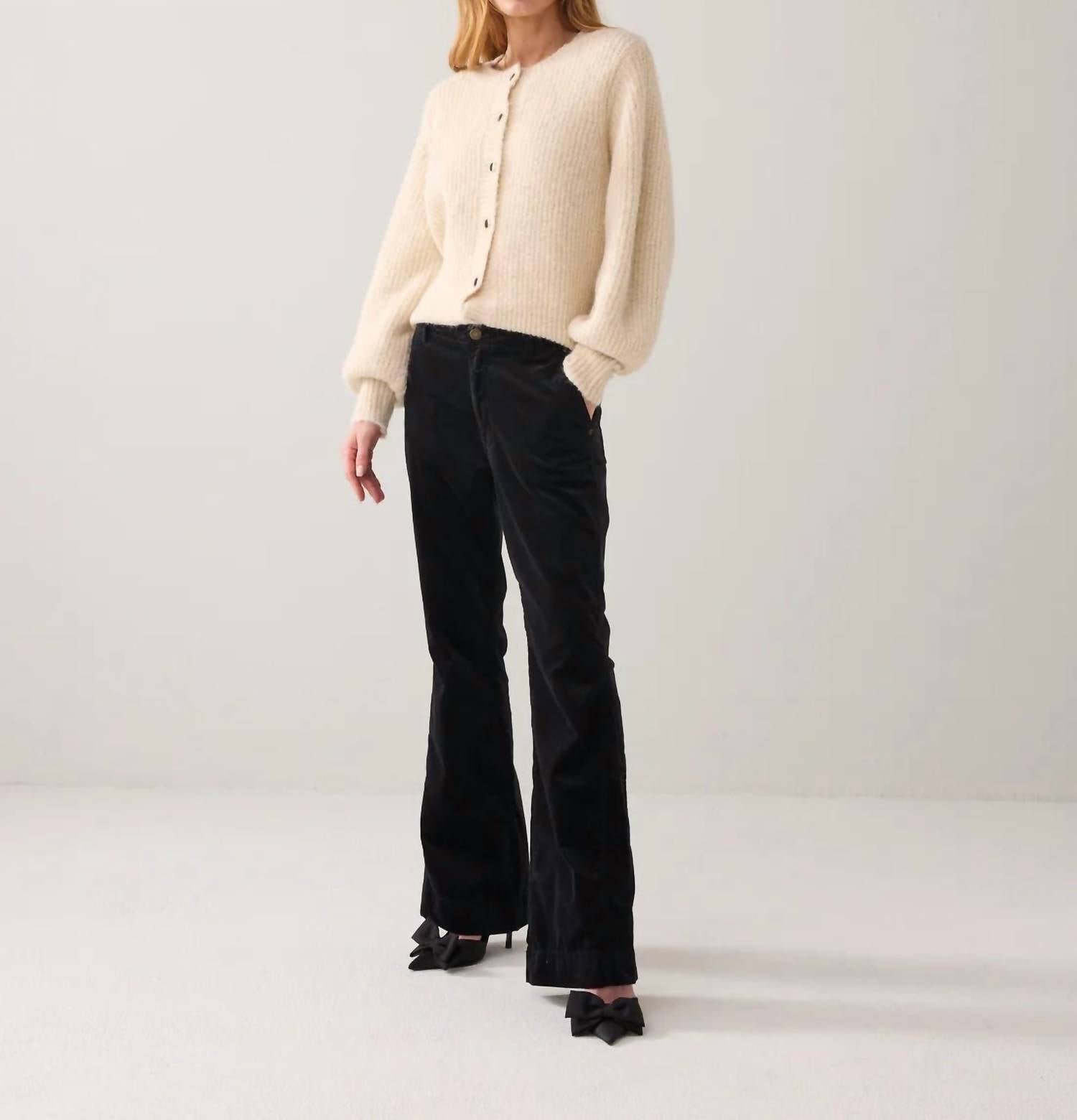Summum - Flared Velvet Finish Trousers