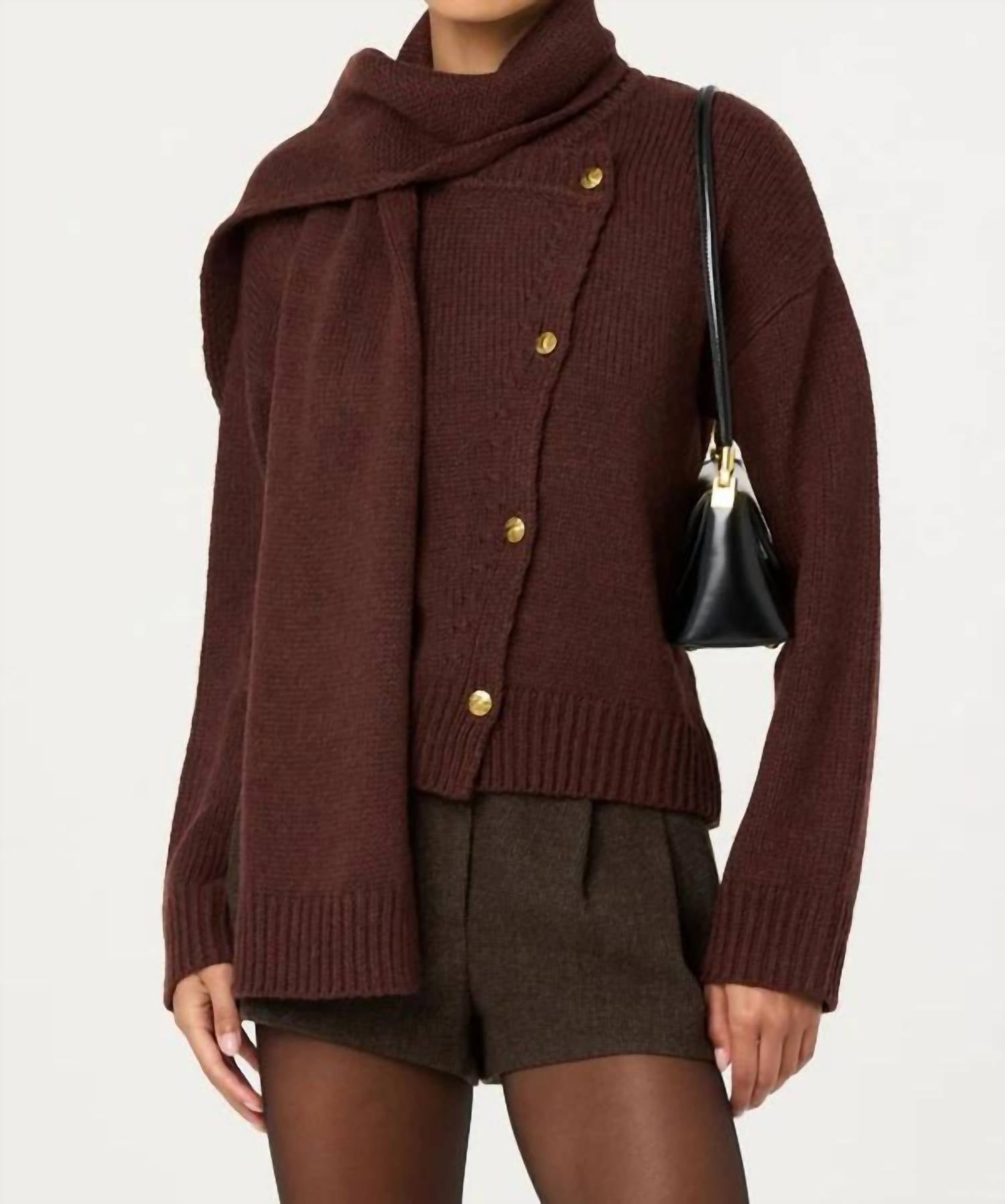 Astr - Jackeline Asymmetrical Scarf Cardigan