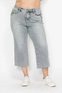 Judy Blue - Women's Felicity Tummy Control Wide Leg Crop Jean