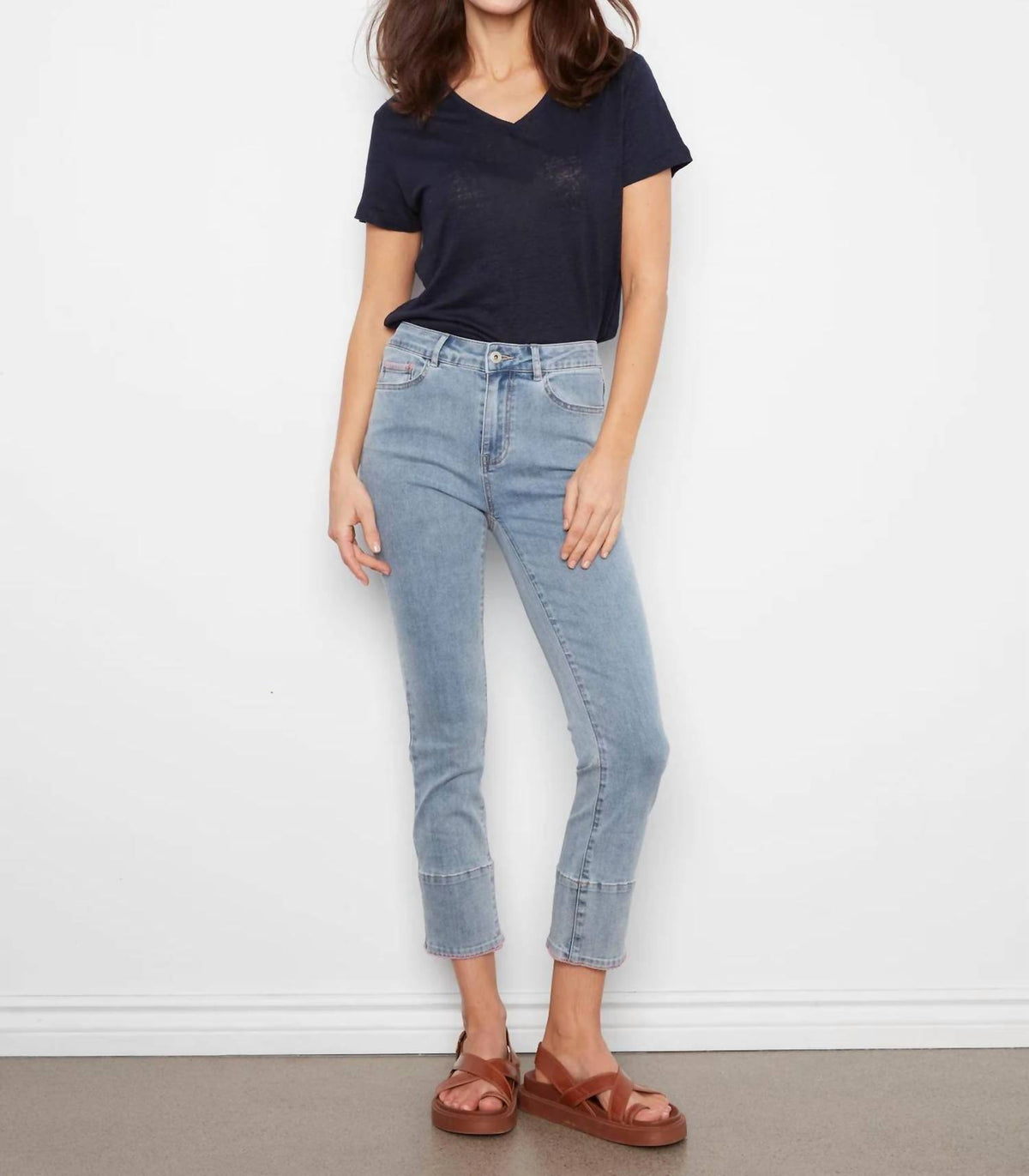 Charlie B - Slim Leg Jeans With Blanket Stitch Hem