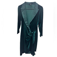 Halston Heritage - Wrap Velvet Long Sleeve Midi Dress