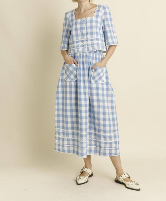 Aureum - Gingham Top And Matching Skirt