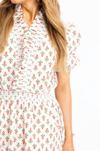 Karlie - Floral Ruffle Smock Maxi Dress