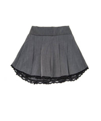 flowers by zoe Girl's Elin Gabardine Skirt With Lace in grey - kids' skirt - view 4