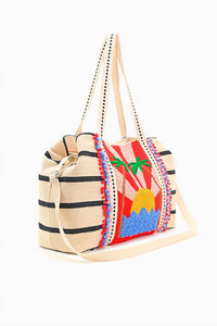 AMERICA & BEYOND Women's Tropic Like It's Hot Tote Bag in beige - women's bag - detail view