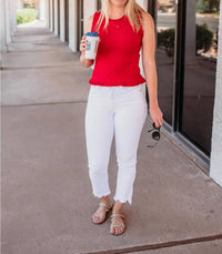 Hem & Thread - Ribbed Frill Sleeveless Tank