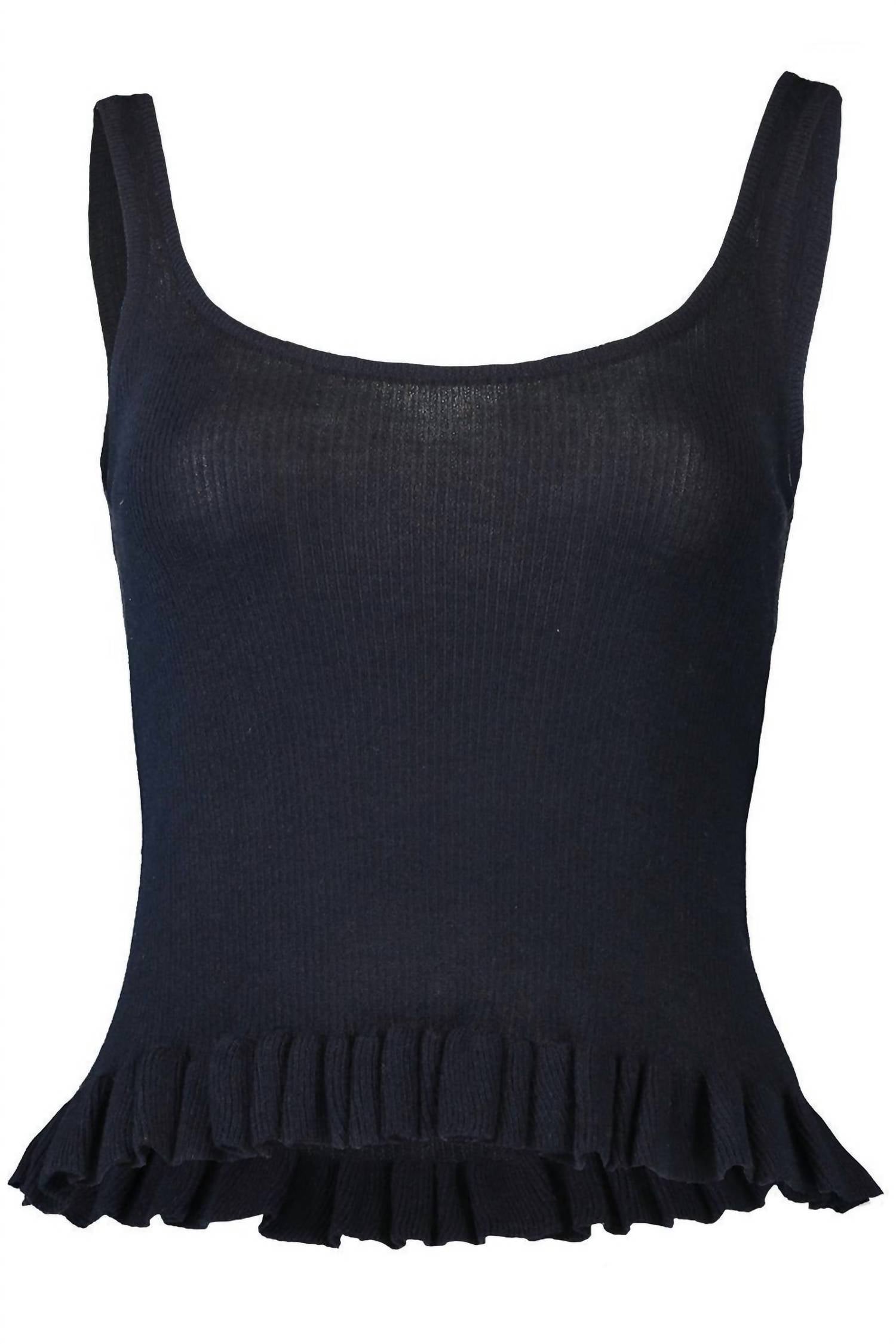 Brandon Maxwell Phoebe Knit Tank Top in navy - women's tank top - view 4