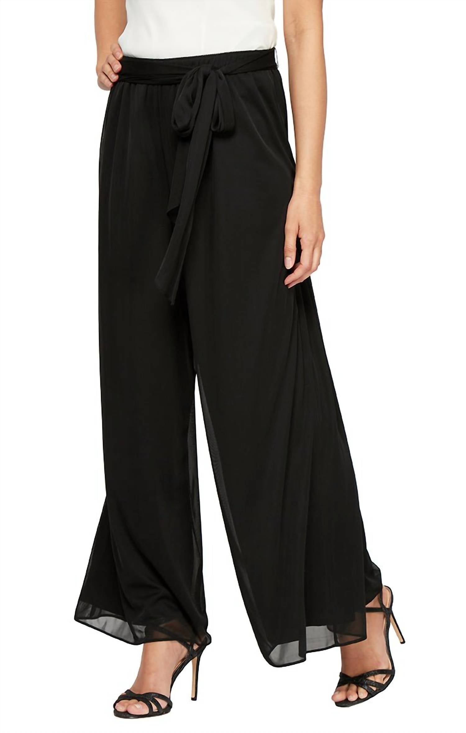 Alex Evenings - Brianna Wide Leg Mesh Pant